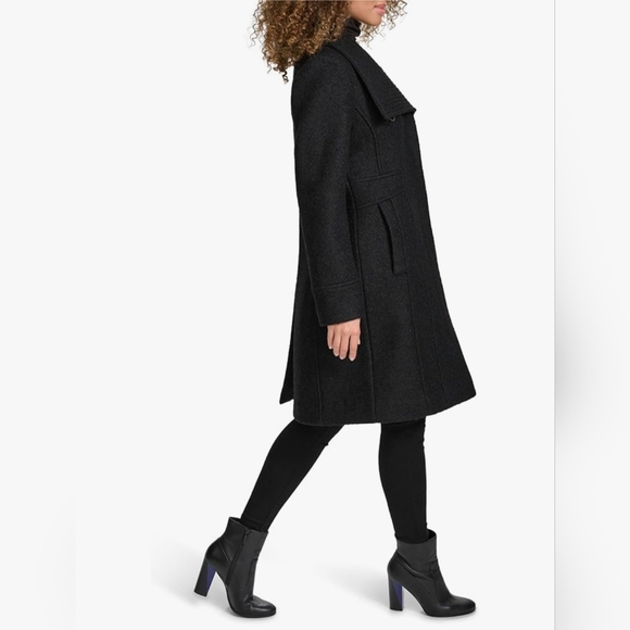 NEW! Kenneth Cole Black Wool Coat Size M - Picture 4 of 14